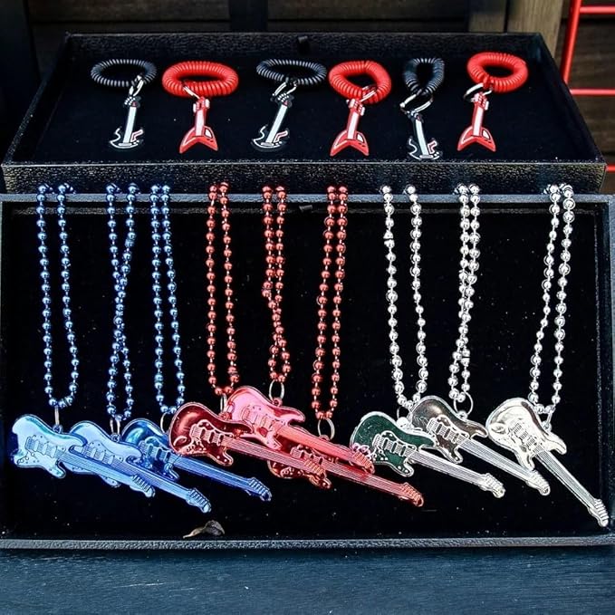 Fun Express Rock Star Guitar Bead Necklaces – 12 Pieces