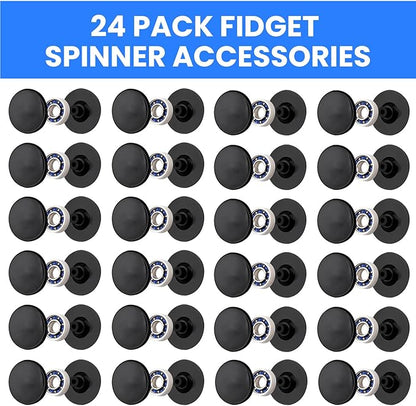 NiArt Fidget Spinner Toy DIY Bearing with Caps Set 24-Pack, MR137 0.5" Single-Sealed Chrome Steel Bearing Balls Replacement High Speed 13mmx7mmx4mm Epoxy Resin Casting Craft Skateboard Stress Reliever