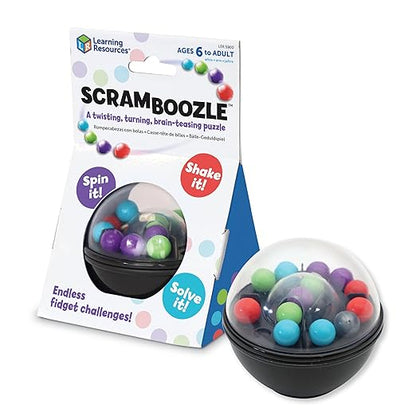 Learning Resources Scramboozle Puzzle Ball - 3D Brain Teasers for Kids and Adults, Puzzles for Teens, Boosts Critical Thinking and Problem Solving, Travel Games, Fidget Toys, Gifts for Boys and Girls