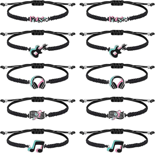 Music Party Favors Bracelets Party Decorations Bracelets Peace Sign Bracelets Hippie Party Supplies Rainbow Peace Bracelets Music Wristband 80s 70s 60s Social Media Favor Themed Music Party (10 Pcs)