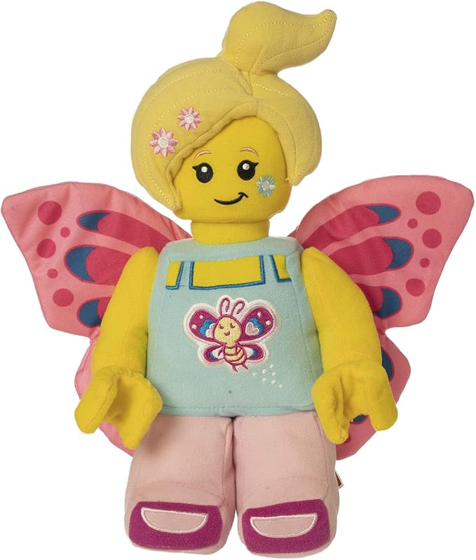 Lego Minifigure Butterfly Girl with Flowers 12" Plush Character