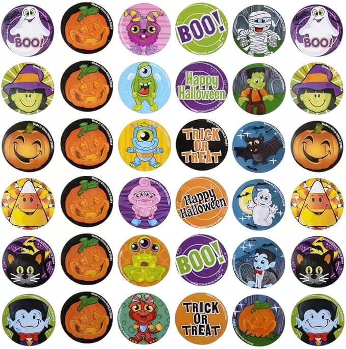 500 PC Halloween ROLL Sticker ASST