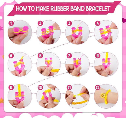 ABSOFINE 3000+ Rubber Band Bracelet Kit, Loom Bracelet Making Kit for Girls, Loom Bands Refill Kits Gift for Boys Birthday DIY Friendship Bracelets