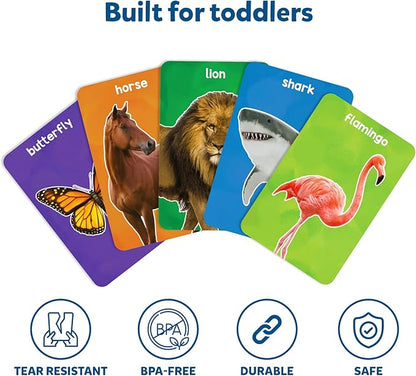 Skillmatics Thick Flash Cards for Toddlers - First 100 Animals, Montessori Toys, Preschool Learning Activities, Learning Aids, Gifts for Kids Ages 1, 2, 3, 4 Years