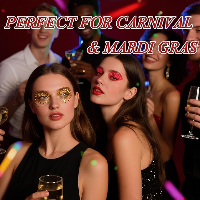 AROIC Face Glitter, 14Pcs St Patricks Day Accessories, Body & Hair Glitter Gel Sparkle Makeup Party Rave Outfits, Concerts Festival Face Paint，Rave Accessories Music Festivals Black Light Party