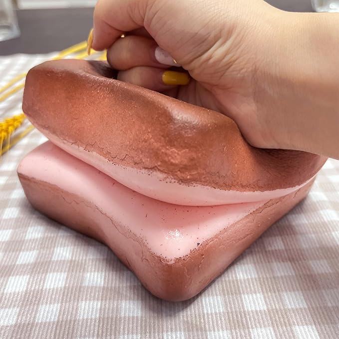 Bread Butter Squishy,Slow Rising Squishy，Stocking Stuffers,Stress Balls，Stress Relief & Fidget Toys for ADHD，Party Favor Gift (Pink)