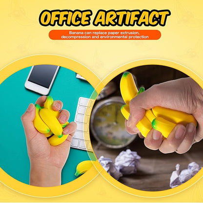 Kasyat 15 Pcs Banana Stress Toys Banana Stretchy Toys PU Relief Stress Balls Classroom Birthday Xmas Gifts Tiny Party Supplies for Relief Party Favors Bag Fillers(2.36 Inches)