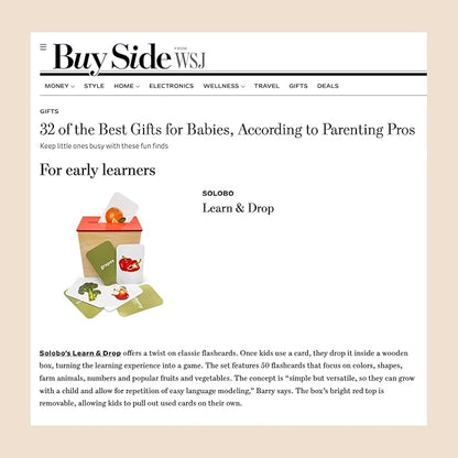 Learn & Drop Toddler Toy, Montessori Learning Games, 50 Preschool Flashcards for Toddlers 1-3, Learning Resources, Toddler Toys 2-3, Sight Word Flash Cards, Kindergarten Classroom Must Haves