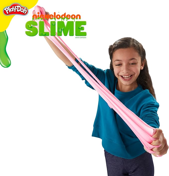Play-Doh Nickelodeon Slime Brand Compound Rainbow Mixing Set, Pre Made with Add-in Charms, Kids Arts & Crafts Kit, Preschool Sensory Toys, Ages 4+