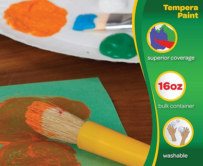 Crayola Premier Tempera Paint For Kids - Silver (16oz), Kids Classroom Supplies, Great For Arts & Crafts, Non Toxic, Easy Squeeze Bottle