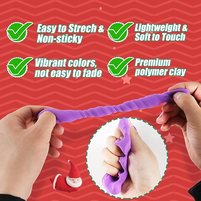 Christmas Air Dry Modeling Clay for Kids, Polymer Clay Kit Super Light & Soft DIY Play Dough Animals Crafts Set, Creatibles Art and Crafts Valentine's Day Christmas Gifts for Beginners Kids Boys Girls