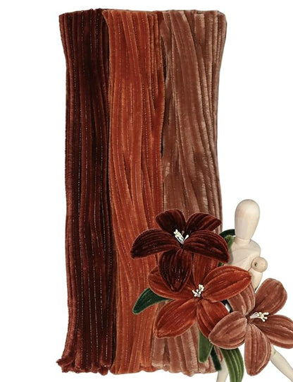 Toffee Brown Color Trio Pipe Cleaner Set - 300pcs, Thick Fluffy Chenille Stems for Arts & Crafts, Perfect for Making Animals, Flowers, and Festive Decorations(12 inches x 0.24 inches)
