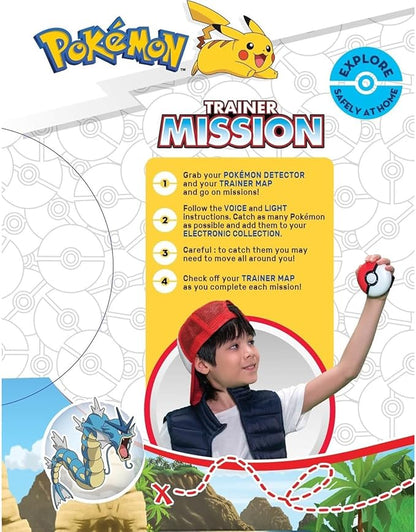 Pokemon Trainer Mission - Electronic Detector Will Guide You On 40 Missions, Voice & Light Instructions, Collect 65 Pokemon, Trainer Map, Kids 5+ Brown Box Packaging