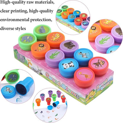 30 Pieces Animal Stampers for Kids Dinosaur Ocean Life and Zoo Animal Stampers Self Inking Stamps for Kids Birthday Gift, Party Supplies, Teacher Stamps