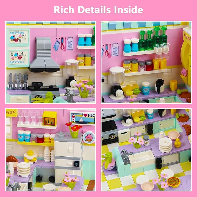 Friends House Building Block Sets, Mini Girls Friendship Playhouse Apartment Micro Bricks Kits Birthday for Adults Kids 8-12 6-12 7-9
