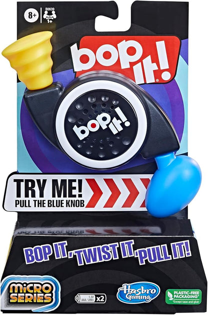 Hasbro Gaming Bop It! Micro Series Electronic Game for 1 or More Players, Classic Bop It! Gameplay in a Compact Size, Fun Party Game for Kids Ages 8+
