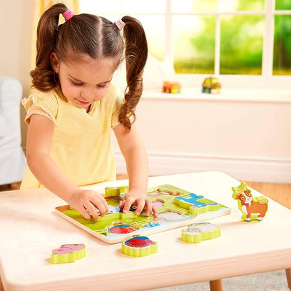 B. toys- Peek & Explore - Farm Animals- Wooden Puzzle – Chunky Puzzle for Toddlers, Kids – Farm Animal Puzzle – Cow, Sheep, Pig & More – 2 Years +