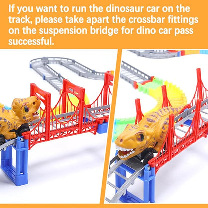 Toddler Train Set Toy, Electric Train Track & Dinosaur Track Toy for 3 4 5 Years Old Kids, Boys and Girls