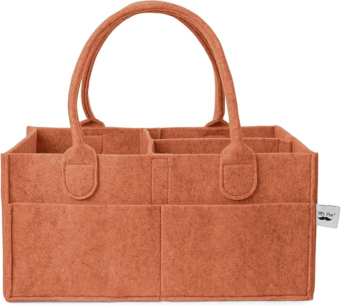 Mr. Pen- Baby Diaper Caddy Organizer, Rustic Warmth, Nursery Storage Bin and Car Organizer for Diapers and Baby Wipes