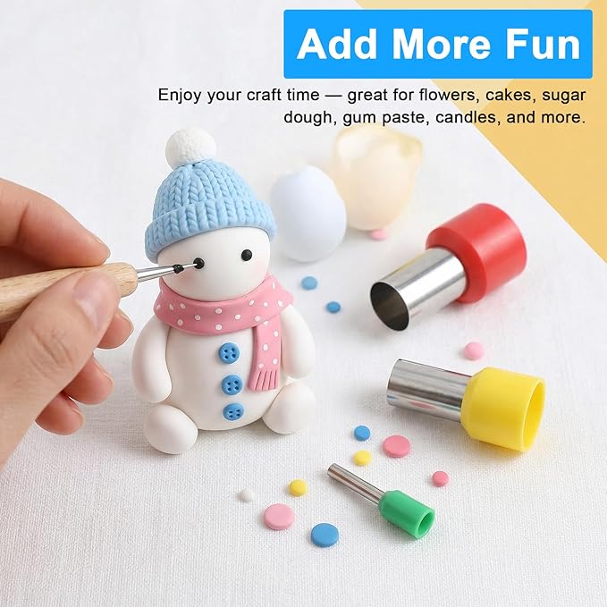 40Pcs Polymer Clay Cutters Set with Storage Case, 8 Sizes Round Circle Shape Clay Cutters Molds for Jewelry Making, Pottery, Baking, DIY Crafts (Multi-Color)