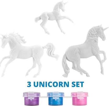 Breyer Horses Stablemates Unicorn Family Paint Set | 3 Unicorn Set | 1:32 Scale | Horse Toy | Model 4262, Yellow