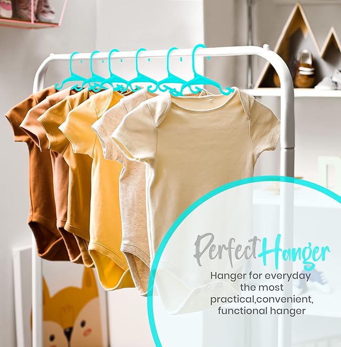 Utopia Home 20 Pack Kids Hangers - 11.5 Inch Plastic Baby Hangers for Closet - Childrens Hanger for Clothes & Infant Hanger for Closet - Ideal for Everyday Standard Use (Teal)
