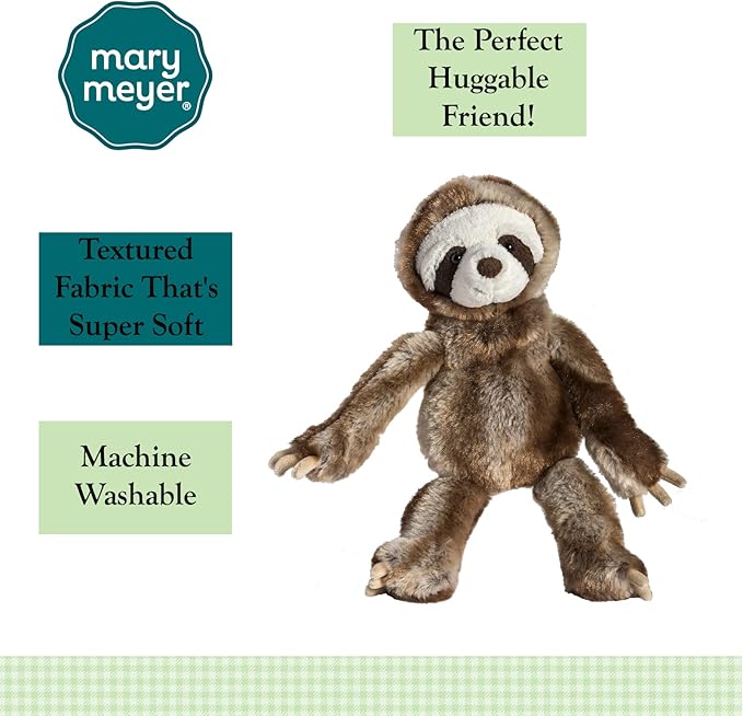 Mary Meyer FabFuzz Slowmo Sloth Soft Toy Friend, 13 inches