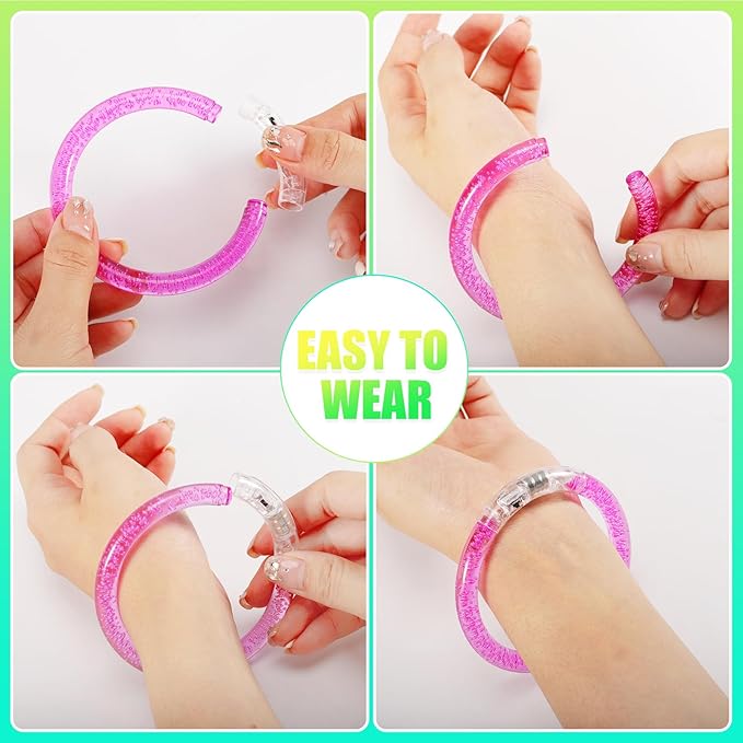 90 Pcs LED Bracelets,6 Color Glow Sticks Bracelets,Light Up Bracelets,Glow In The Dark Bracelets,LED Party Supplies for Kids Adults,Light Up Party Favors for Concert Birthday Carnival