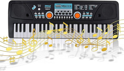 Pyle 49-Key Electric Piano Keyboard – Portable Digital Music Keyboard with Drum Pad, Microphone, Record & Playback Mode for Beginners and Kids