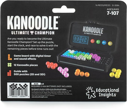 Educational Insights Kanoodle® Ultimate Champion 3D - Brain Teaser Puzzle Game, Featuring 500 Challenges, Gift for Ages 7+