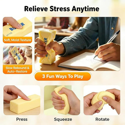 1pcs Squeeze Butter Squishy Toy, Pack Sensory Stress Relief Squishies Soft & Stretchy Fidget Toys for Anxiety Relief Party Favors (Dumpling Squishy Butter) (Large)