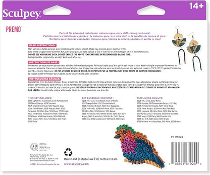 Sculpey Premo 24 Color sampler of Polymer Oven-Bake Clay, Non Toxic 1.5 lbs., Great for jewelry making, holiday, DIY, mixed media and more. Premium clay Great for clayers and artists.