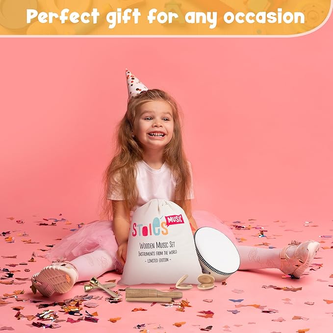 STOIE'S 15 pcs Wooden Toddler Musical Instruments for Kids Ages 5-9 Montessori Baby Musical Instruments for Toddlers 3-5 Kids Musical Instruments Toys