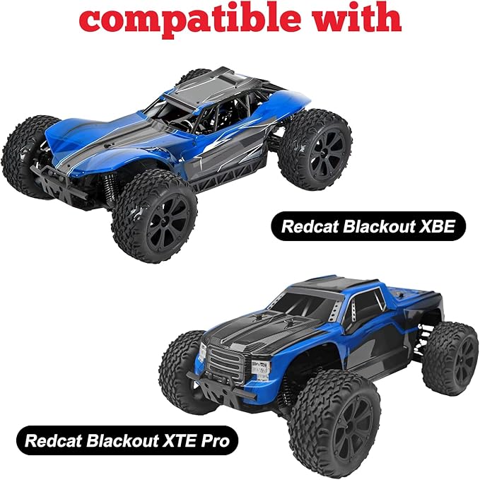 HobbyPark Aluminum Front and Rear Right Hub Assembly Set Steering Knuckles Blocks Stub Axle Carriers for 1/10 Redcat Blackout XTE XBE SC (Pro), Replace BS213-011 BS213-012 (Red)