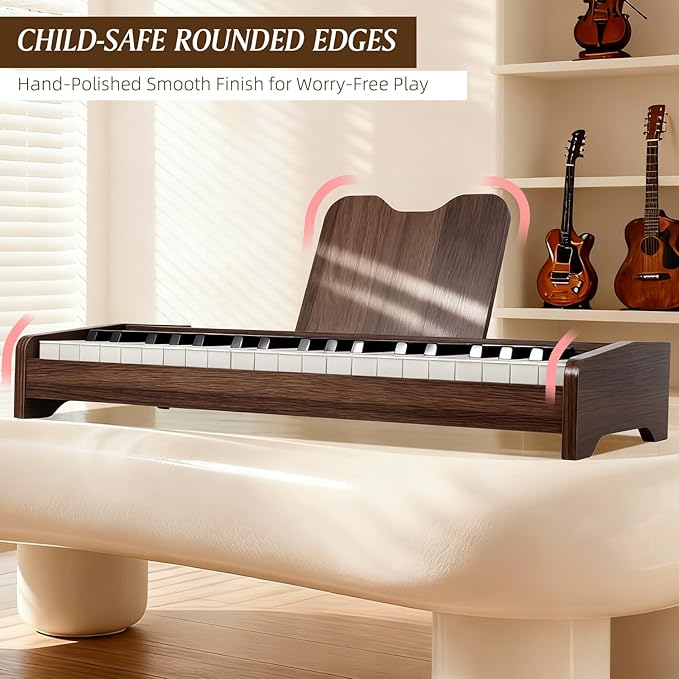 Kids Wooden Piano Keyboard with 37 Keys & Music Stand – Digital Educational Toy for Toddlers Boys Girls, Ages 3+, Ideal Musical Instrument Gift