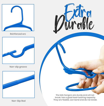 Utopia Home 40 Pack Kids Hangers - 11.5 Inch Plastic Baby Hangers for Closet - Childrens Hanger for Clothes & Infant Hanger for Closet - (Blue)