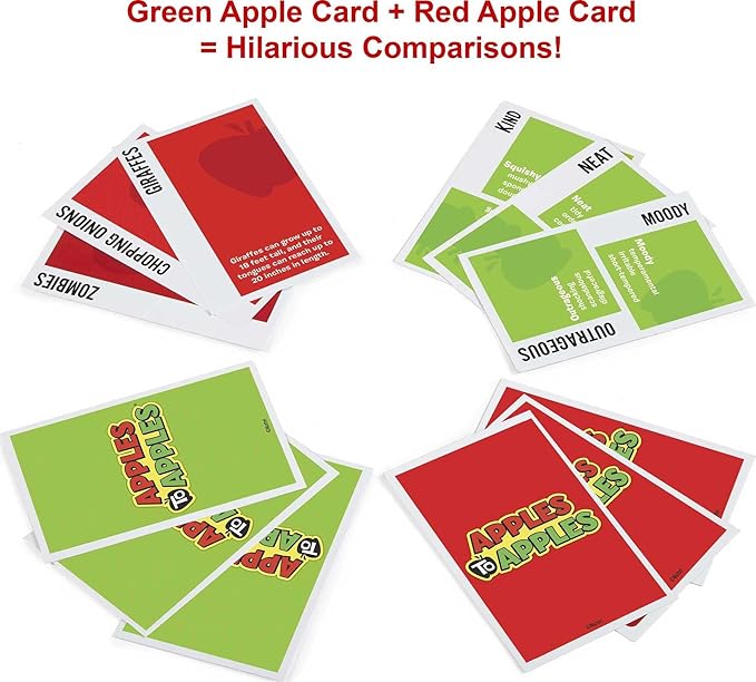 Mattel Games Apples to Apples Card Game with Family-Friendly Words to Make Crazy Combinations for Kids, Adults, Families, Parties