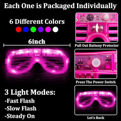 148 PCS Glow in the Dark Party Supplies- 24 Pcs 16" Foam Glow Sticks, 24 Pcs LED Glasses, 100 Pcs Glow Sticks Necklaces Bracelets Light Up Party Favors Football Party Supplies Wedding Birthday Concert