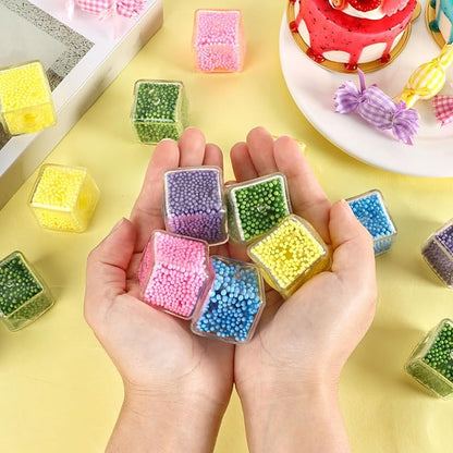 Hooqict 20Pcs Stress Cube Squishy Stress Balls Ice Cube Fidget Sensory Squeeze Toys Mini Squishies Squishy Cube for Kids Teen Adults Stress Relief Classroom Home Office