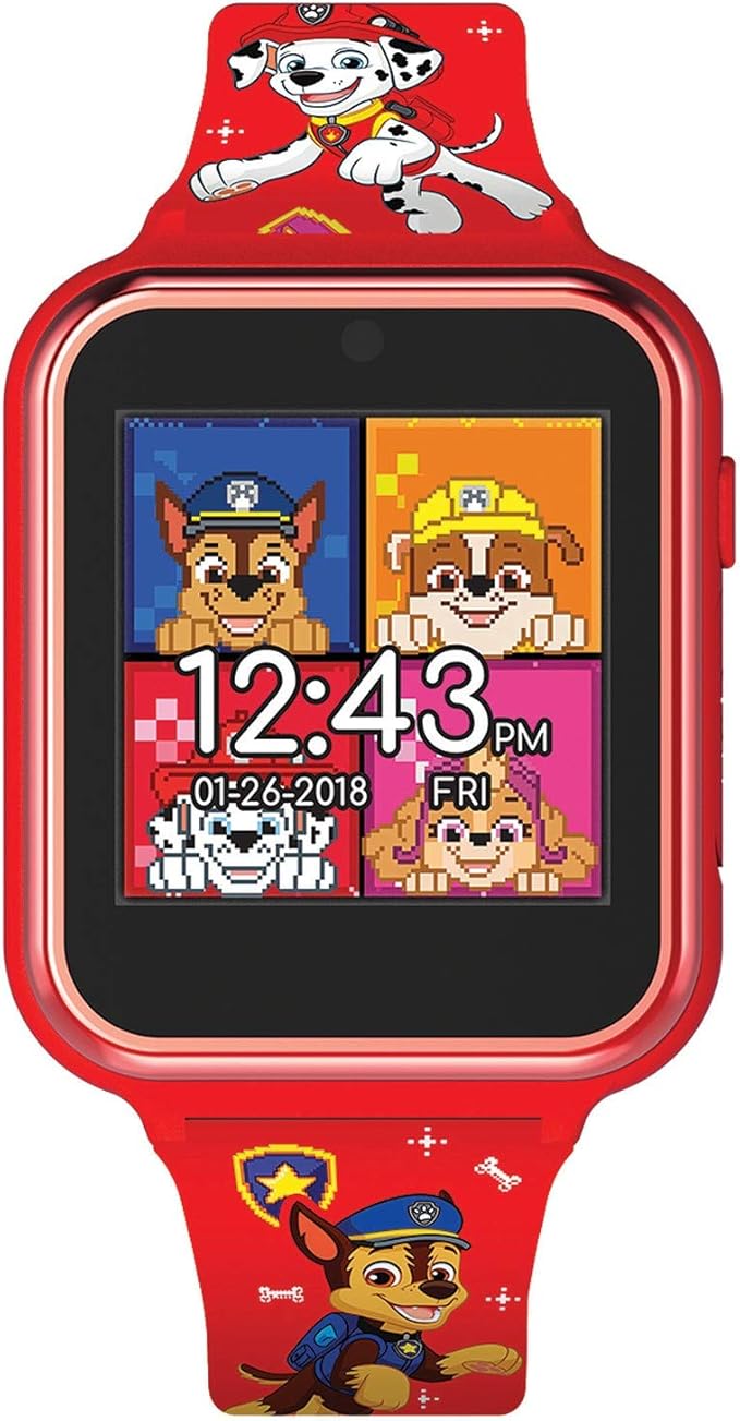 Accutime Paw Patrol Smart Watch with Camera for Kids and Toddlers - Interactive Smartwatch for Boys & Girls Featuring Games, Voice Recorder, Calculator, Pedometer, Alarm, Stopwatch, with USB Cable