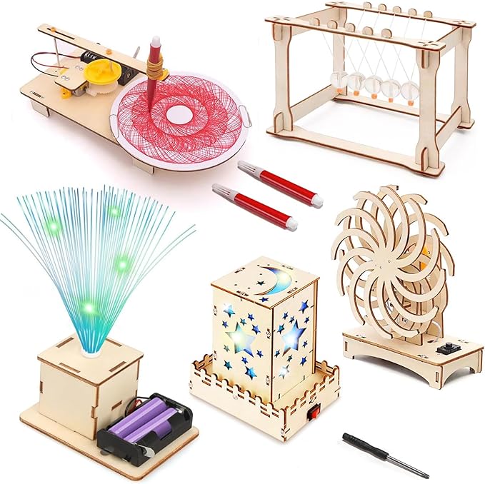 STEM Toys Wooden Building Kit for Kids Ages 8-12,Physics Science Wood Craft Set for Kids,DIY Science Building Projects for 6-8 with Hands-on Learning Activities-Educational Science Craft Model Kit