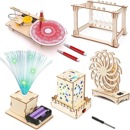 STEM Toys Wooden Building Kit for Kids Ages 8-12,Physics Science Wood Craft Set for Kids,DIY Science Building Projects for 6-8 with Hands-on Learning Activities-Educational Science Craft Model Kit