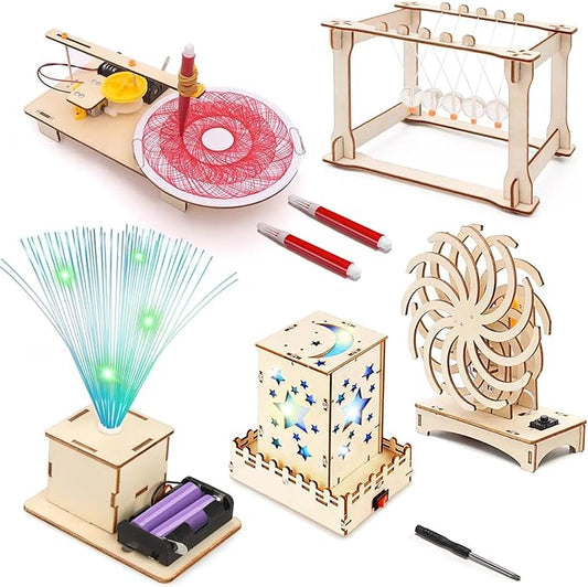 STEM Toys Wooden Building Kit for Kids Ages 8-12,Physics Science Wood Craft Set for Kids,DIY Science Building Projects for 6-8 with Hands-on Learning Activities-Educational Science Craft Model Kit