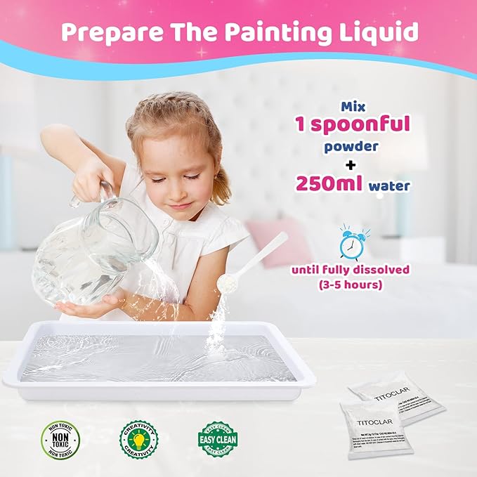 Water Marbling Paint for Kids, Easter Basket Stuffers,Birthday Gifts for Kids 3+ Years Old,Arts and Crafts for Girls Boys Ages 8-12 6-8 3-5,STEM Science Toys