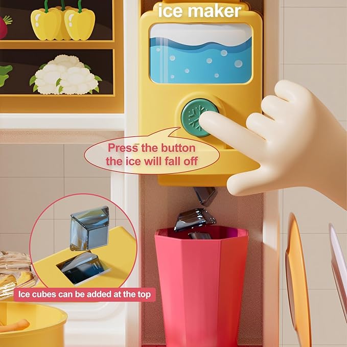 Toy Kitchen Sets for Toddlers 3-8 Kids Playset with Pretend Play Accessories Children's Kitchen Set for Boys and Girls Toddler Kitchen Toy Set for Imaginative Cooking Fun (Kitchen Pink)