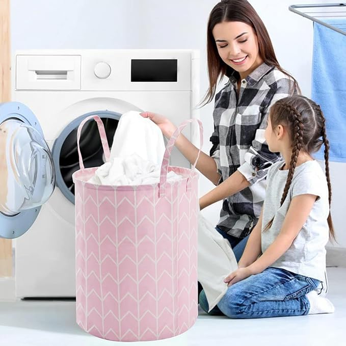 Large Storage Basket for Girls and Boys, Collapsible Laundry Hamper with Long Handles, Toy Bins for Nursery, Kids Room Décor