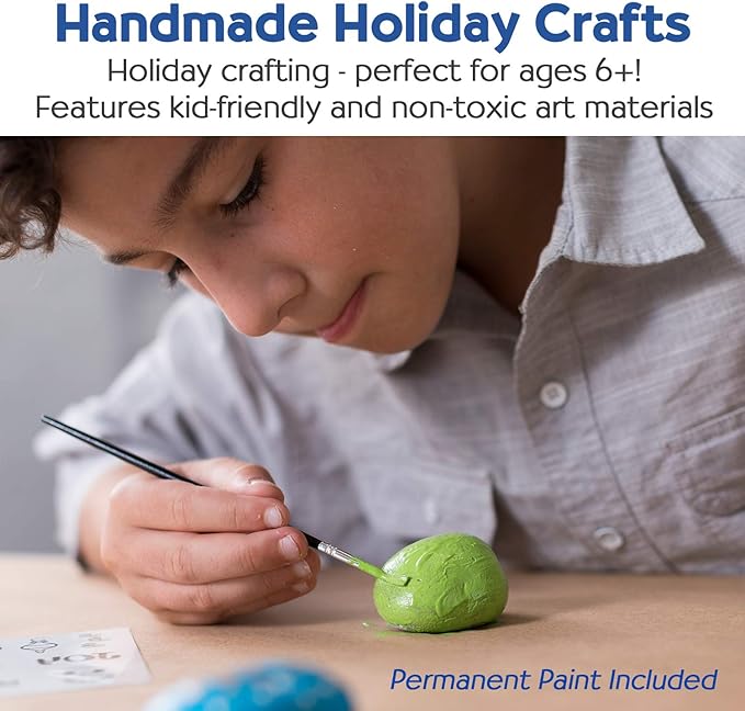 Creativity for Kids Holiday Hide & Seek Rock Painting Kit: Christmas Crafts for Kids Ages 6-8+, Kids Christmas Gifts & Activities, Craft Kits with 10 Rocks, Holiday Crafts for kids