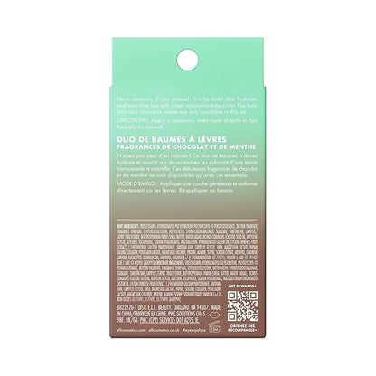 e.l.f. Squeeze Me More Lip Balm Duo, Moisturizing Balm For A Sheer Tint Of Color, Made With Hyaluronic Acid, Vegan & Cruelty-Free, Mint & Chocolate
