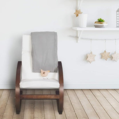 Niche Mia Bentwood Childrens Reclining, Lounge, Rocking Chair- Mocha Walnut/ Beige