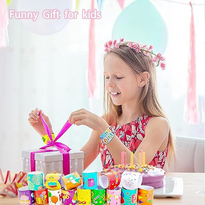 36 PCS Happy Birthday Slap Bracelets Kids Party Favors,Bulk Snap Bracelet Party Favors Supplies for kids&teens Gifts Teacher Classroom School Favors
